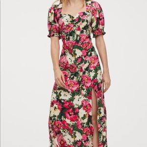 Pink floral long dress